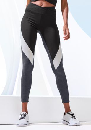 Active By Lascana Sporthose LASCANA ACTIVE, Damen, Gr. XL (48/50), N-Gr, schwarz (anthrazit, wei&szlig;, grau), Single Jersey, Obermaterial: 95% Baumwolle, 5% Elasthan, unifa