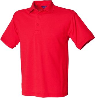 Henbury Mens Short Sleeved 65/35 Pique Polo Shirt (2XL) (Red)