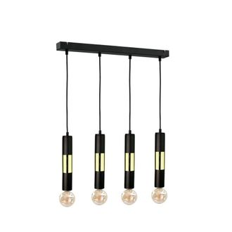 Netlighting Magnum Bar Pendant Ceiling Light Black Gold 60cm 4x E27