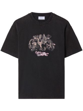 Off-white T-shirt Washed Characters - Nero