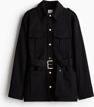 H&M Cargojacke in Loose Fit - Schwarz