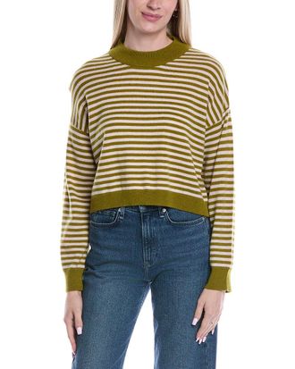 Brodie Stitchy Stripe Wool & Cashmere-Blend Sweater