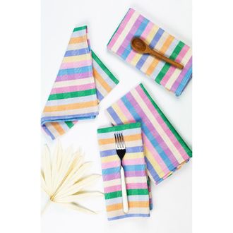 Archive New York Handwoven Colorful Striped Cotton Napkins, Set of 4 in Multicolor at Nordstrom