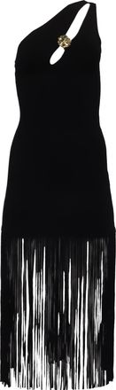 Sandro Sandro Tropic Fringe Trim Dress in Black Viscose