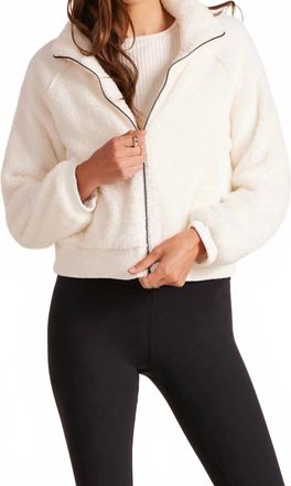 bobi Zip Up Raglan Jacket With Pockets In Soft White