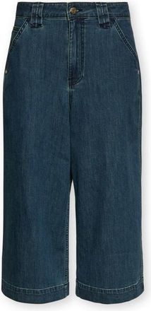Elena Miro Wanda Cropped Wide Leg Jeans - Dames - Cropped Jeans - Blauw - 3XL - Katoen - Jeans