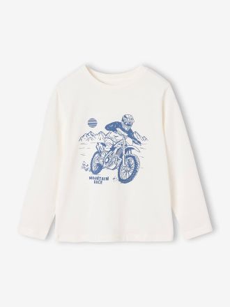 Vertbaudet Jungen Longsleeve mit Print wei&szlig;