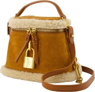 Balmain Womens Pulse Vanity Handbag - Balmain Leather Khaki Calfskin Bags Handbags-Purses