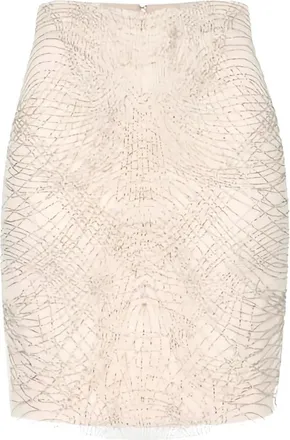 Elisabetta Franchi crystal-embellished mini skirt - Neutrals