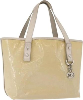 Ferragamo Pre-owned Tote Bags, female, Beige, Size: ONE SIZE Pre-owned Patent Leather Hand Bag