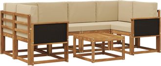 vidaXL Conjunto De Sof&aacute;s De Exterior 5 Uds. Natural Vidaxl