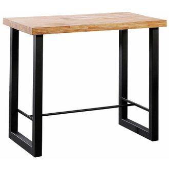 Home Heavenly Home Heavenly - Mesa Alta Industrial Darek, Mesa Alta De Madera Y Patas Met&aacute;licas En u, Con Reposapi&eacute;s. Medida: 120x70 Cm Color: Roble Nordish - Negro