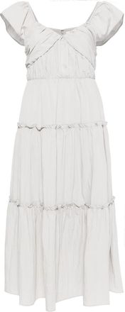 B+ab pleated tiered midi dress - women - Viscose/Polyester/Polyamide - S - Grey