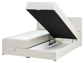 Beliani Cama matrimonial de tejido blanco 160x200