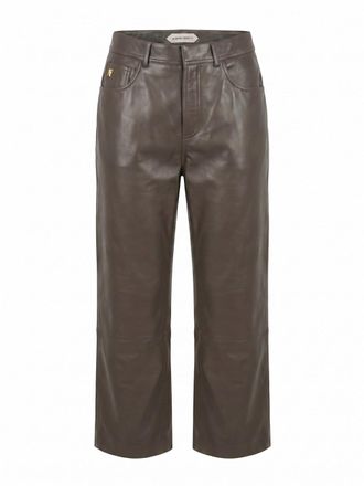Alberta Ferretti Leather Cropped Pants