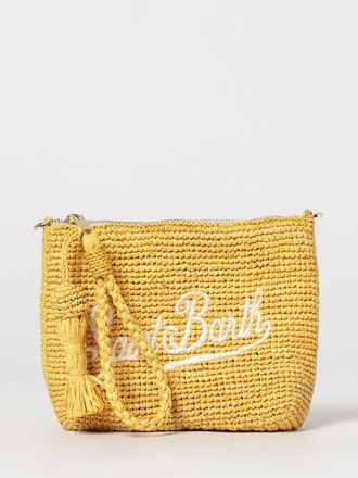 MC2 Saint Barth Pochette in rafia crochet con logo ricamato