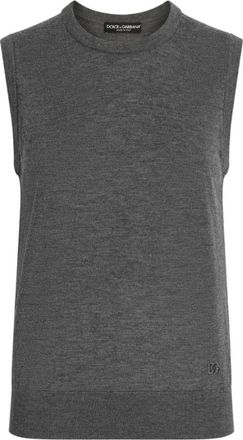 Dolce & Gabbana Mouwloze Trui Grigio N4032 - Dames - Ronde hals truien - Grijs - M - Truien & Vesten