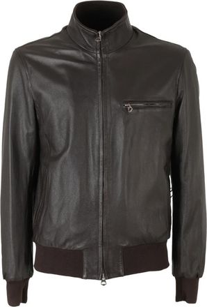 STEWART Elegante Lam Stijl voor Jou - Heren - Leren en Su&egrave;de Jassen - Bruin - L - Leer - Jassen