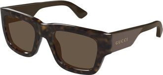 Gucci Zonnebrillen - Heren - Zonnebrillen - Bruin - 52 MM - Accessoires
