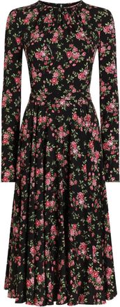 Dolce & Gabbana Abito midi a fiori - Nero