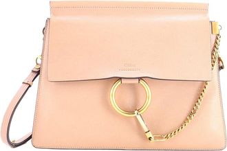 Chlo&eacute; Beige Sheep Leather Faye Shoulder Bag Medium (Authentic Pre-Loved)