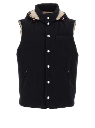 Brunello Cucinelli Black Wool Vest