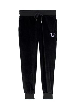 True Religion Black Velour Cuffed Joggers Size L
