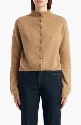 Khaite Annora Stretch Wool & Cashmere Cardigan in Camel at Nordstrom, Size X-Small