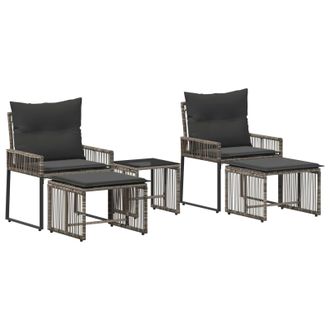 vidaXL Juego De Muebles De Exterior 11 Pcs Gris Y Gris Oscuro Vidaxl