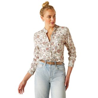 Ariat Womens Clarion Blouse Long Sleeve in Paisley Perennial, Size X-Large, by Ariat