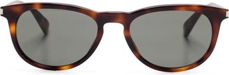 Saint Laurent Eyewear Occhiali da sole ovali - Marrone