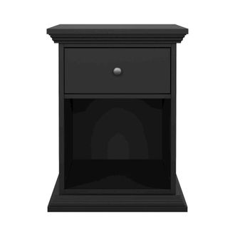 Tvilum North Nightstand 1 Drawer and Open Storage, Matte Black