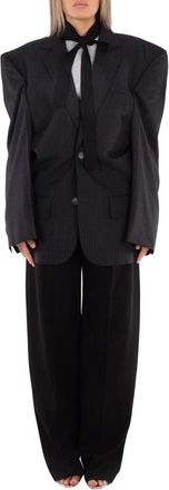 Balenciaga Ladies Anthracite Cut Away Boxy Blazer, Brand Size 1 (Small)