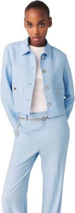 Maje Short single-breasted jacket in Blue Sky at Nordstrom, Size 38 Eu