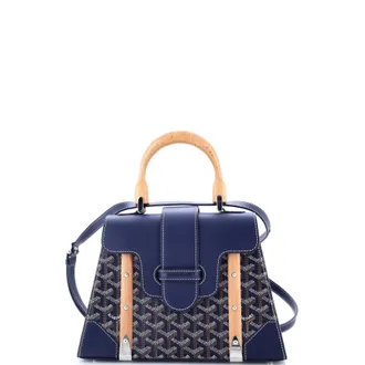 Goyard Saigon Top Handle Bag Coated Canvas with Leather PM