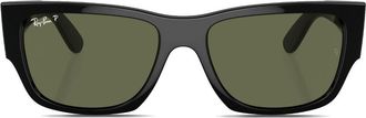 Ray-Ban Carlos rectangle-frame sunglasses - unisex - Cellulose Propionate - 56 - Black