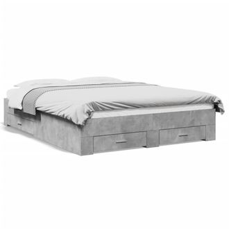 Berkfield Home Bed Frame with Drawers without Mattress Concrete Grey 160x200 cm