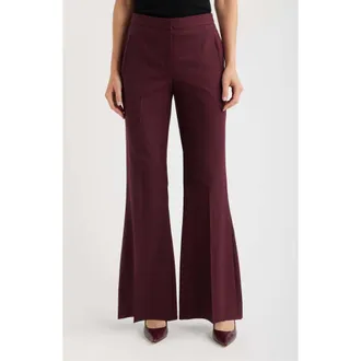 BOSS Talia Wool Blend Flare Pant in Port Royale at Nordstrom, Size 10