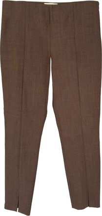 The Row High-Rise Tapered Trousers Brown Wool