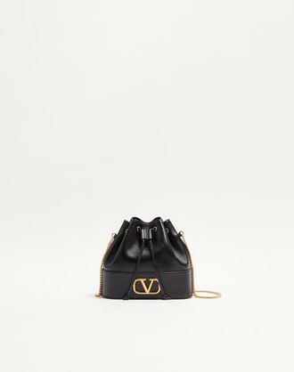 Valentino Garavani MINI VLOGO SIGNATURE BUCKET BAG IN NAPPA LEATHER Wo