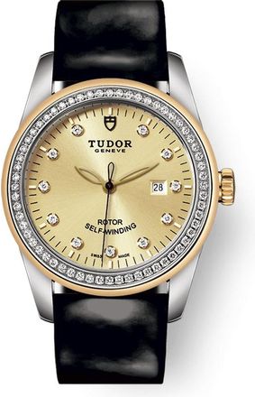 Tudor Glamour Date Automatic Diamond Champagne Dial Ladies Watch 53023-0045