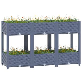 Berkfield Home Raised Bed 120x40x71 cm Polypropylene in Grey | Size: 120 x 40 x 71 cm