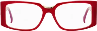 Max Mara MM5157-B Blue Block Rectangular Eyeglasses - Red