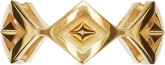 Burberry Gold Hollow Geometric Ring, Size 51