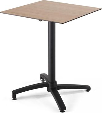 Oviala Mesa de jardín cuadrada (60x60 cm) inclinable roble claro