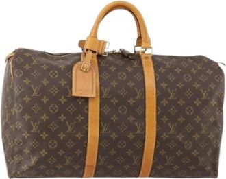 Louis Vuitton Pre-owned Keepall 50 Boston Bag - Dames - Vintage Weekendtas - Bruin - ONE Size - Leer - Vintage