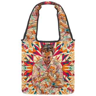 Generic Abstraction Fathers Day Reversible Canvas Shoulder Tote - Double-Sided Print, 12oz Cotton, 27cm Drop, Fold-Flat Bag for Travel, Shopping, Street Outin