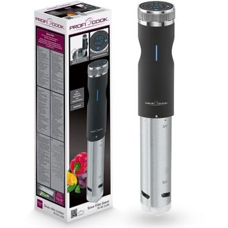 Profi Cook Profi Cook Proficook della SV 1126 Sous Vide Stick, Acciaio Inox, Display Multifunzione LED, Funzione Timer, 800 W, 8 Litri, Inossidabile, Nero