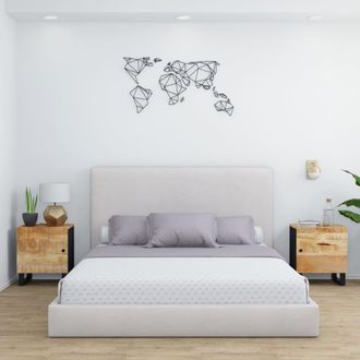 vidaXL Mesitas De Noche 2 Uds Madera Maciza De Mango 40x33x46 Cm Vidaxl