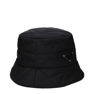 Prada Damens Re Nylonstoffhut Schwarz